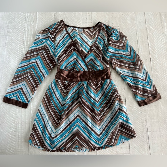 Women’s Vintage Y2K babydoll Fairygoth Teal and Chocolate shear Top size small - Picture 5 of 7